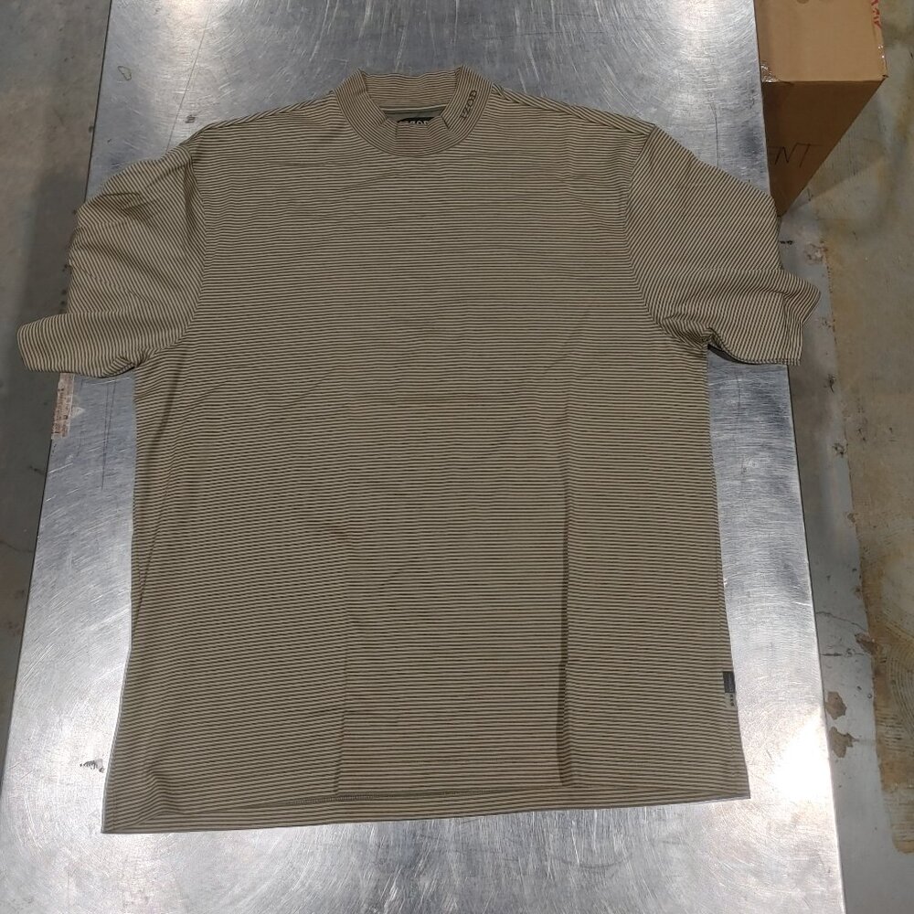 Excellent Condition IZOD XFG X-TRA Dry Brown Striped Men's T-Shirt Size L